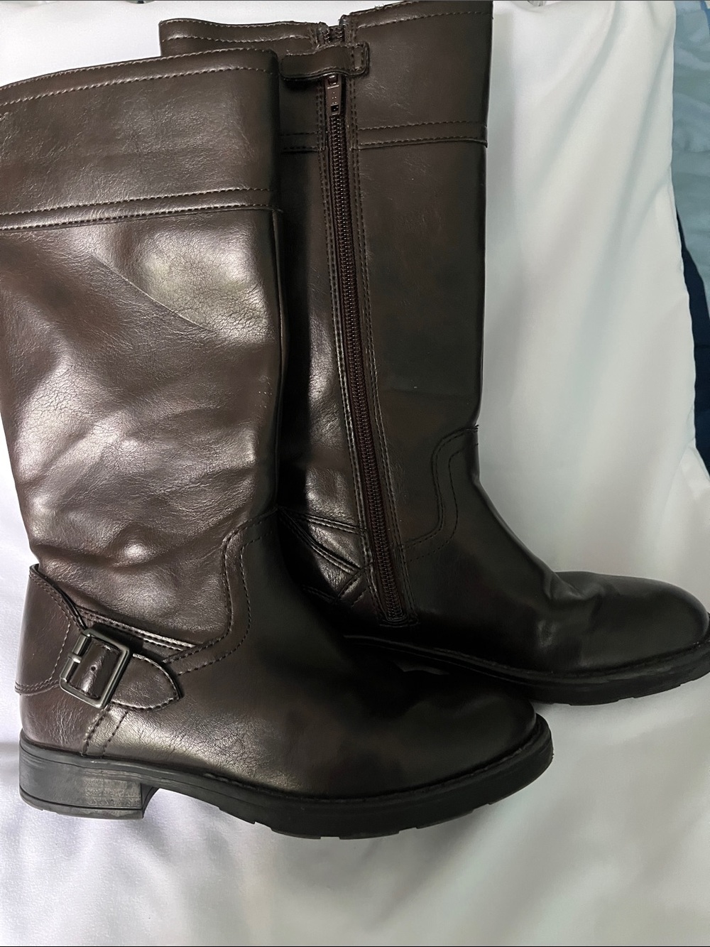 Geox Brown Kids Leather Mid-Calf Boots